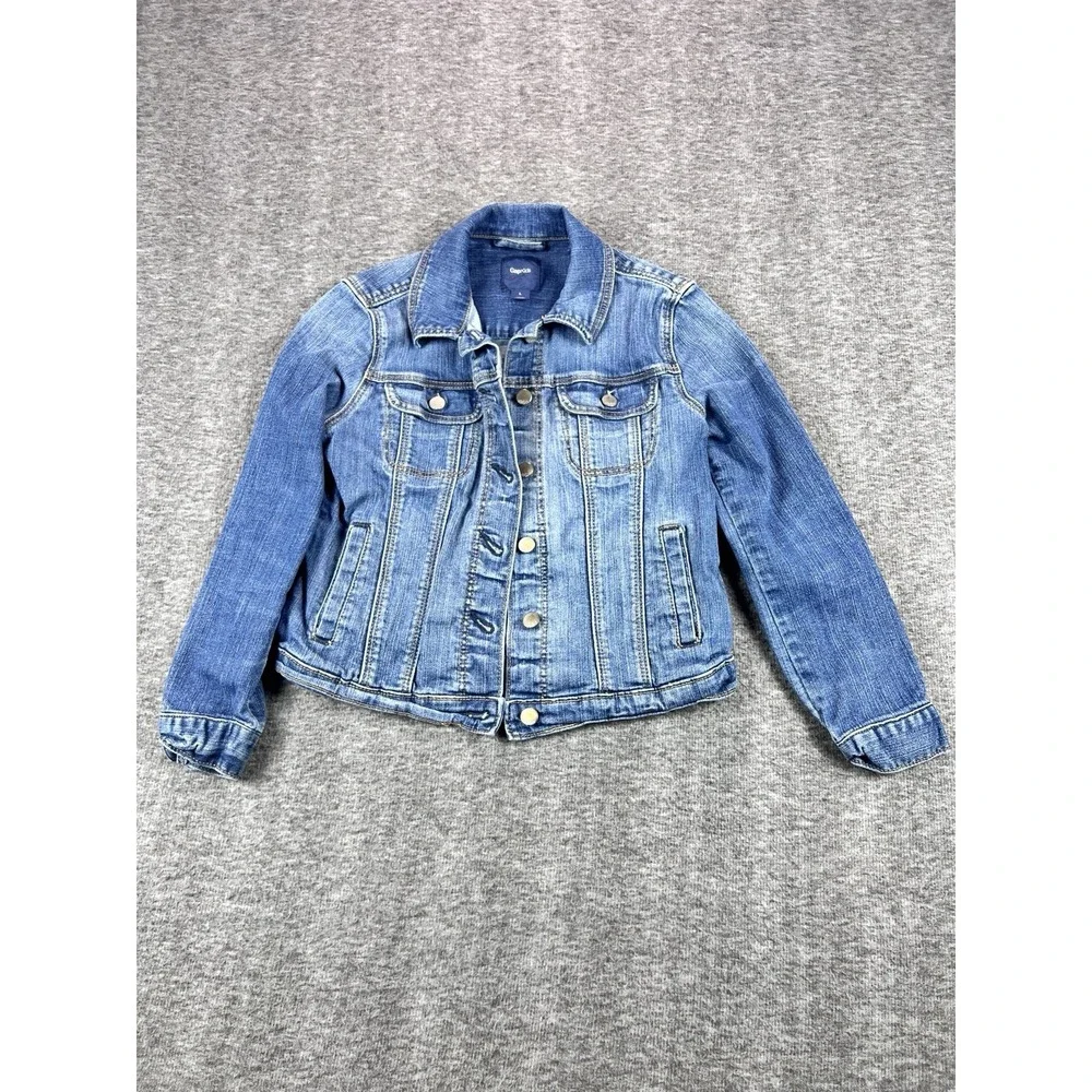 Gap Kids Denim‎ Jacket Size L 10-11 Blue Stretch Jean Trucker Classic